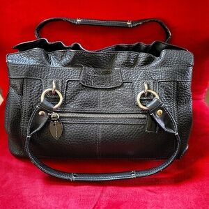 COACH AUTHENTIC Penelope Handbag Tote Bag Leather Black Black VINTAGE